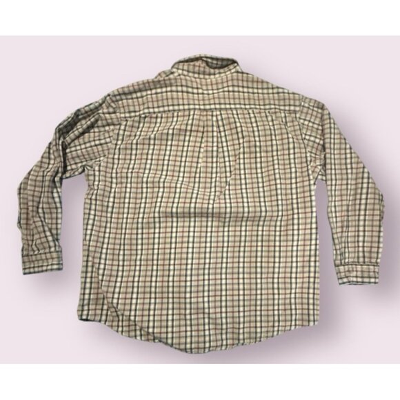 Carhartt Shirt Mens XL Plaid Flannel Brown Button Up Midweight Work Cotton - Picture 2 of 7